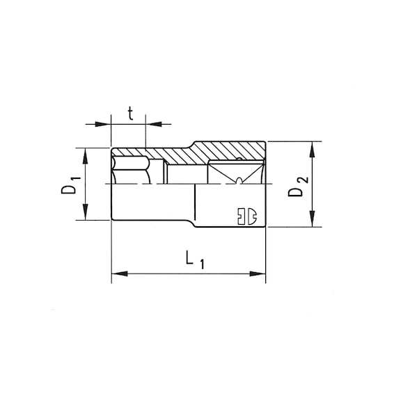 LOKMA 1/4I-KISA-SW7-6K-KROM-22MM