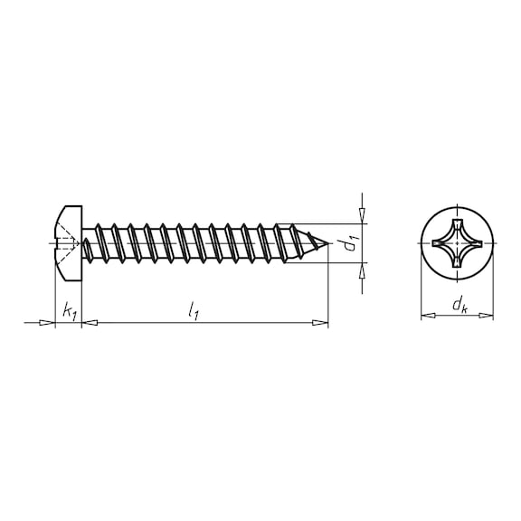 YMB.SAC VİDASI DIN7981-PH3(A2K)5,5X16