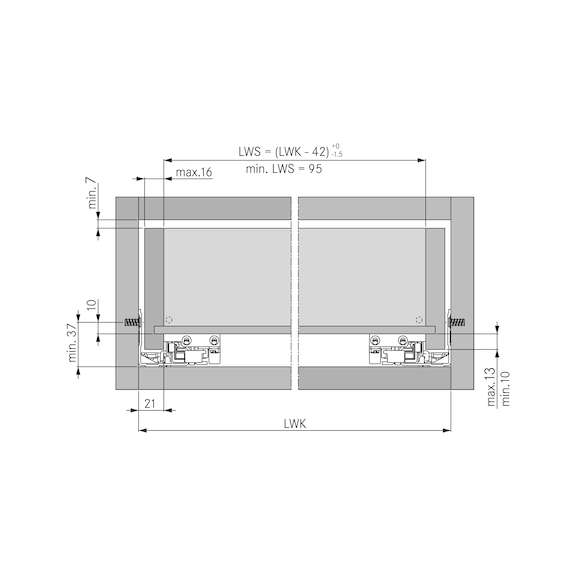 DYNAMOOV FRENLI ÇİFT AÇILIM RAY 300MM