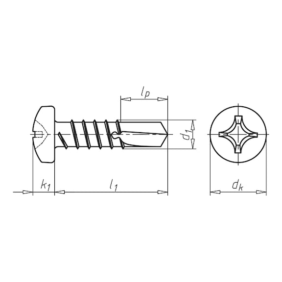 YMB. MATKAP UÇLU VİDA(A2)-M4,8X50