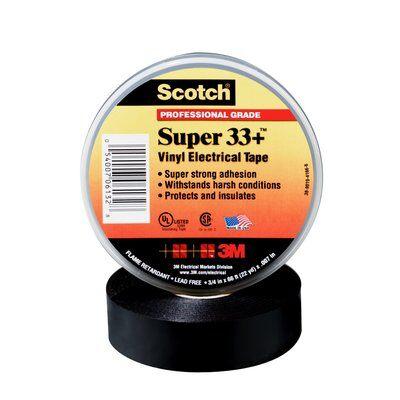 Scotch(R) Super 33+ Vinil Elektrik Bandı, siyah 38 mm x 33 m- Paketli