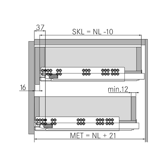 DYNAMOOV FRENLİ ÇİFT AÇIL.RAY 30KG-400MM