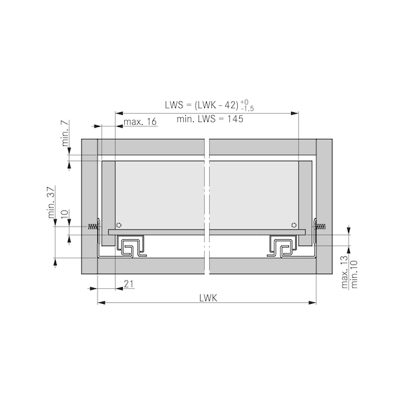 DYNAMOOV FRENLİ ÇİFT AÇIL.RAY 30KG-350MM